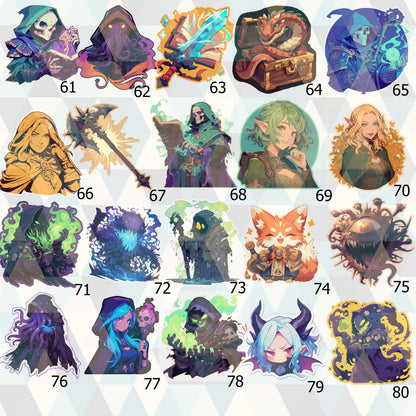 Choose Your Own DND Sticker Pack Fantasy Bundle for Roleplaying Games and TTRPG 5 pack and 10 pack