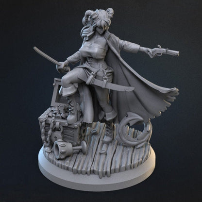 Female Tiefling Swashbuckler Pirate Mini