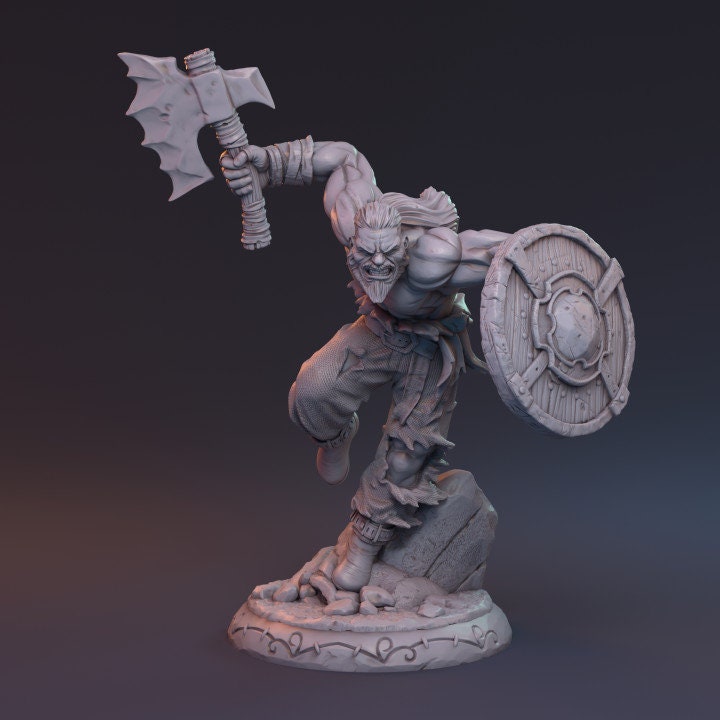 Nordic Berserker || Viking Fighter || Human Barbarian || Dnd Mini