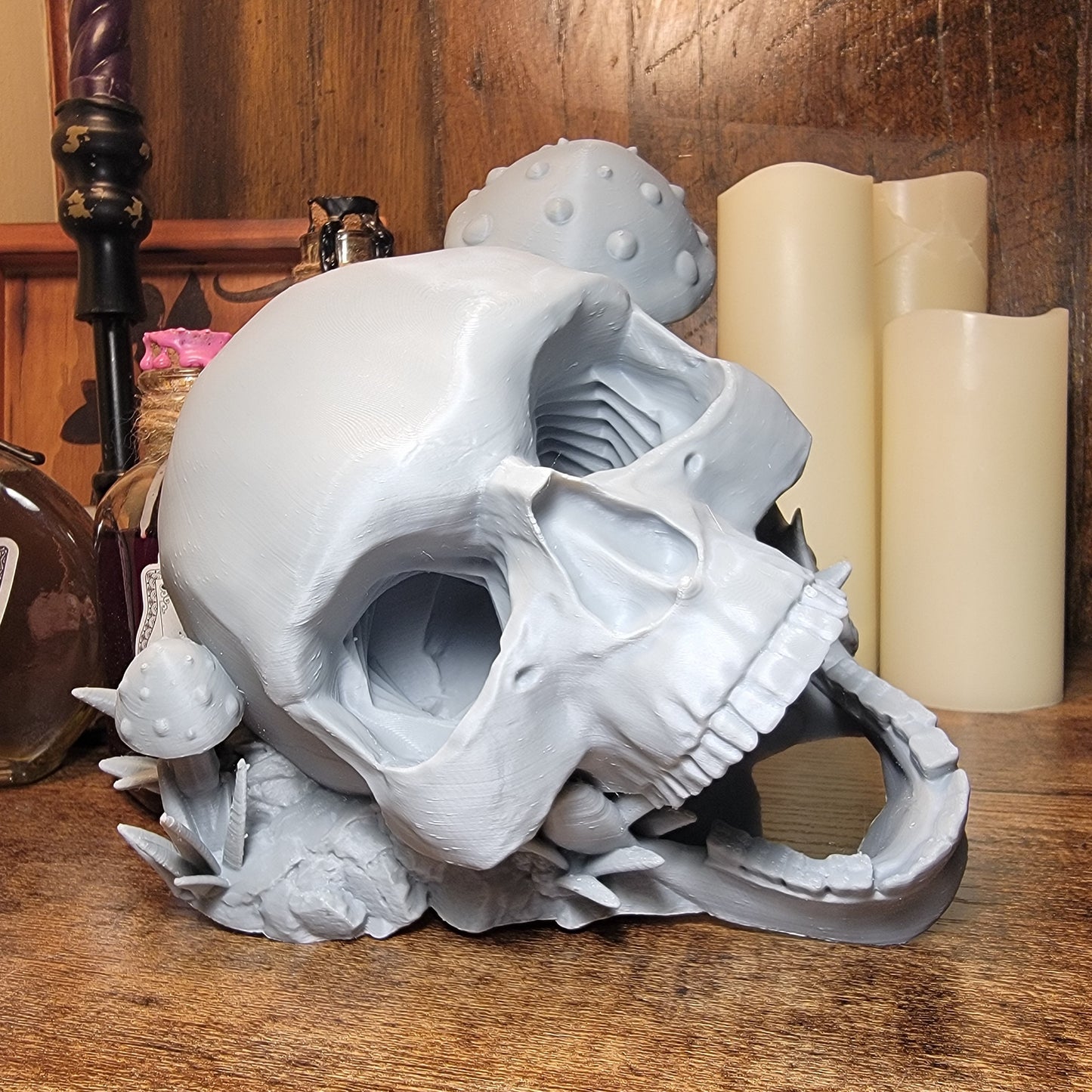 Skull and Mushroom Dice Tower