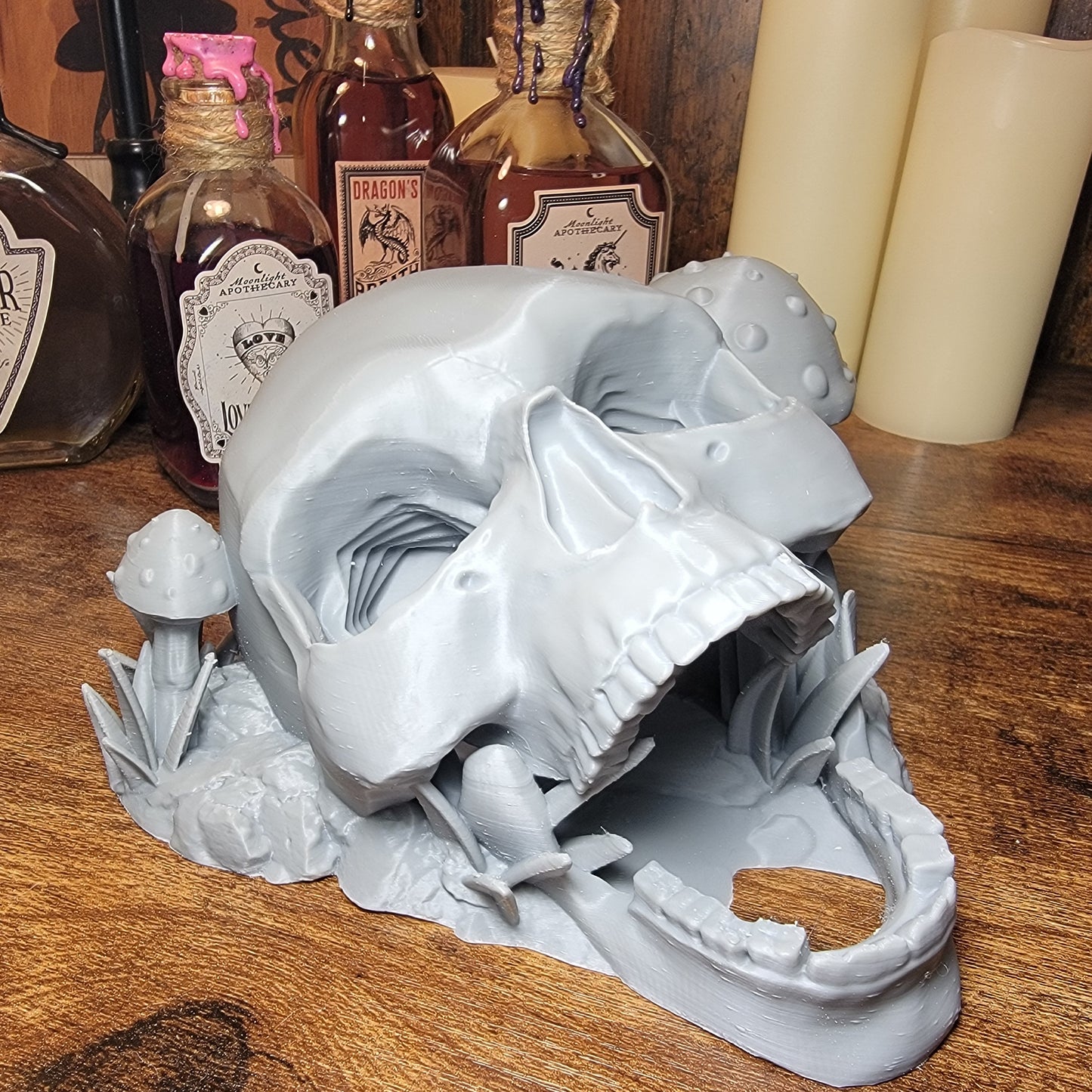 Skull and Mushroom Dice Tower