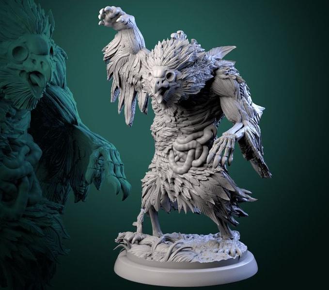 Undead Owlbear Set || Zombie Forest Bearowl || Woodland Corpse Walker || Dnd Mini