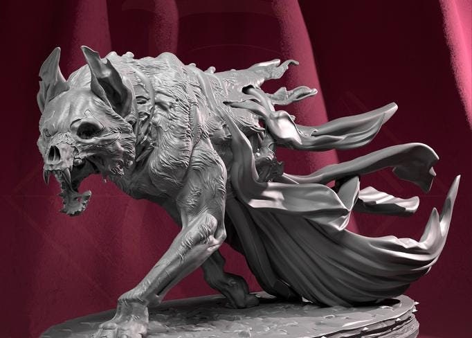 Hell Hound || Demon Wolf || Spectral Dog || Spirit Demon || Ghost || Dnd Mini